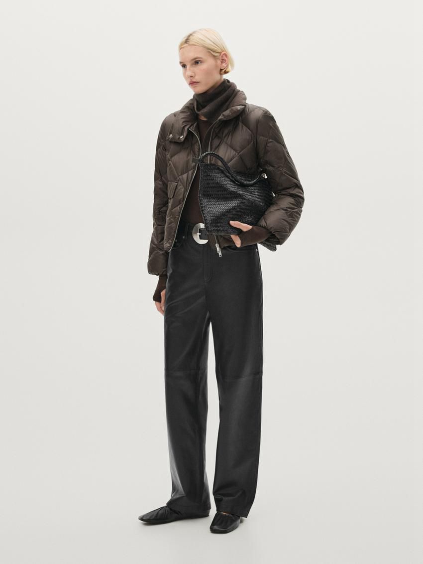 Massimo Dutti Lightweight Diamond Women Quilted Jacket Dark Brown | US-AR7426031