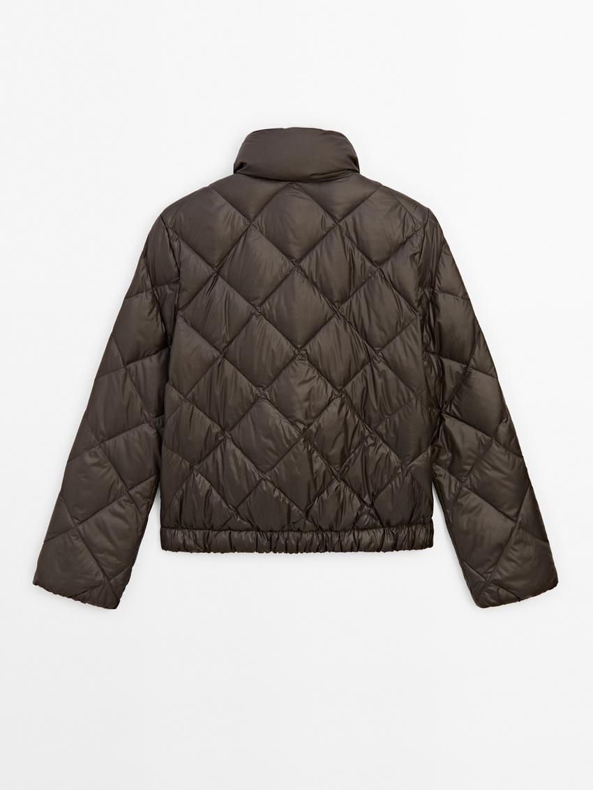 Massimo Dutti Lightweight Diamond Women Quilted Jacket Dark Brown | US-AR7426031