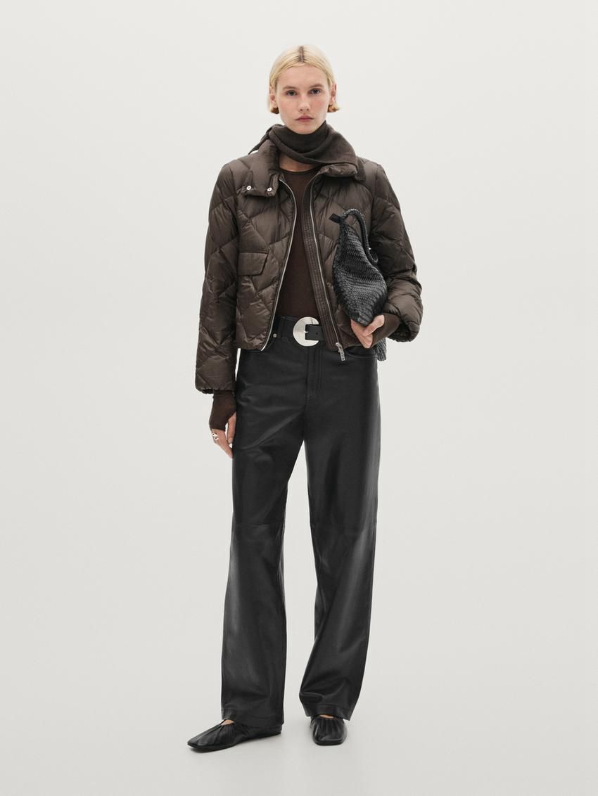 Massimo Dutti Lightweight Diamond Women Quilted Jacket Dark Brown | US-AR7426031