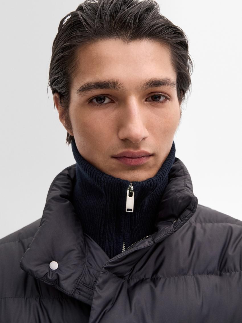 Massimo Dutti Lightweight Down Men Puffer Jacket Navy | US-YV8256917