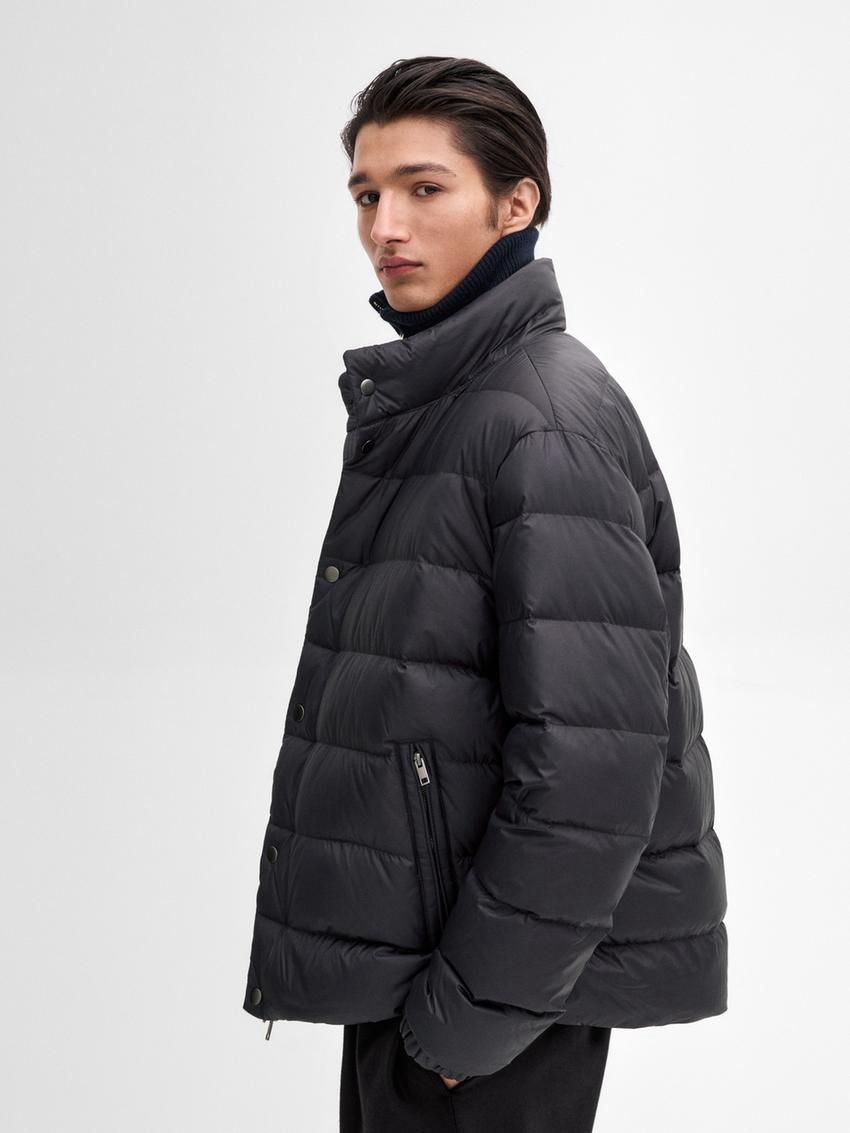 Massimo Dutti Lightweight Down Men Puffer Jacket Navy | US-YV8256917
