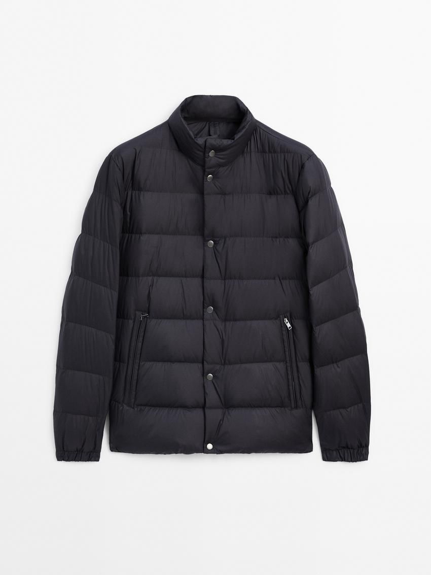 Massimo Dutti Lightweight Down Men Puffer Jacket Navy | US-YV8256917