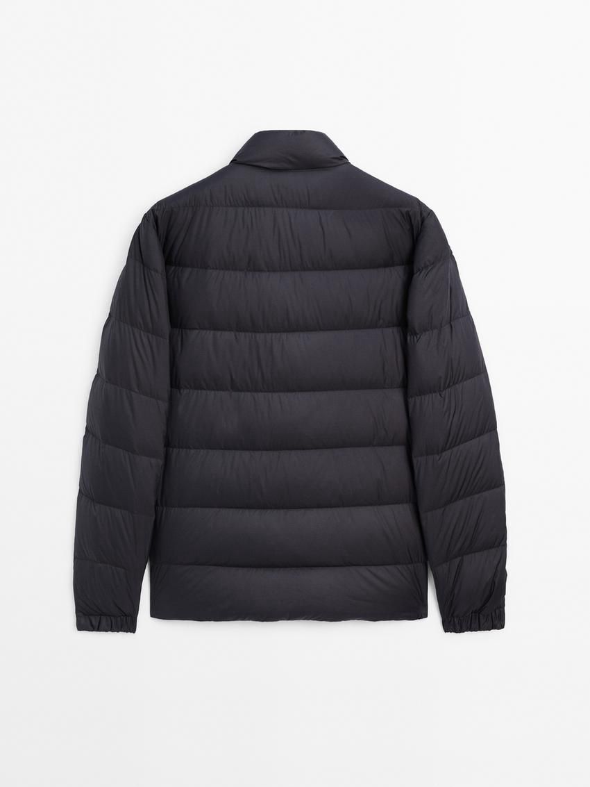 Massimo Dutti Lightweight Down Men Puffer Jacket Navy | US-YV8256917