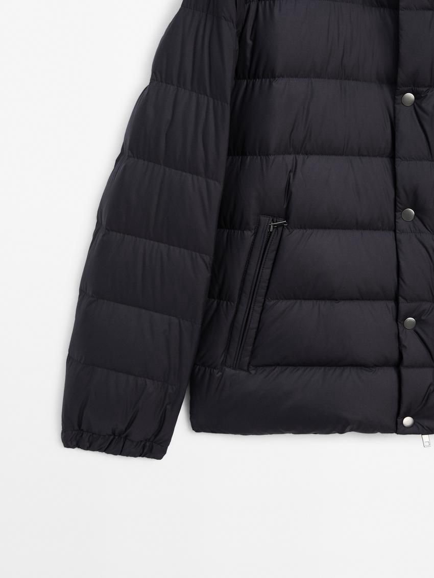 Massimo Dutti Lightweight Down Men Puffer Jacket Navy | US-YV8256917