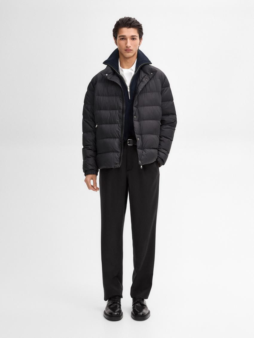 Massimo Dutti Lightweight Down Men Puffer Jacket Navy | US-YV8256917