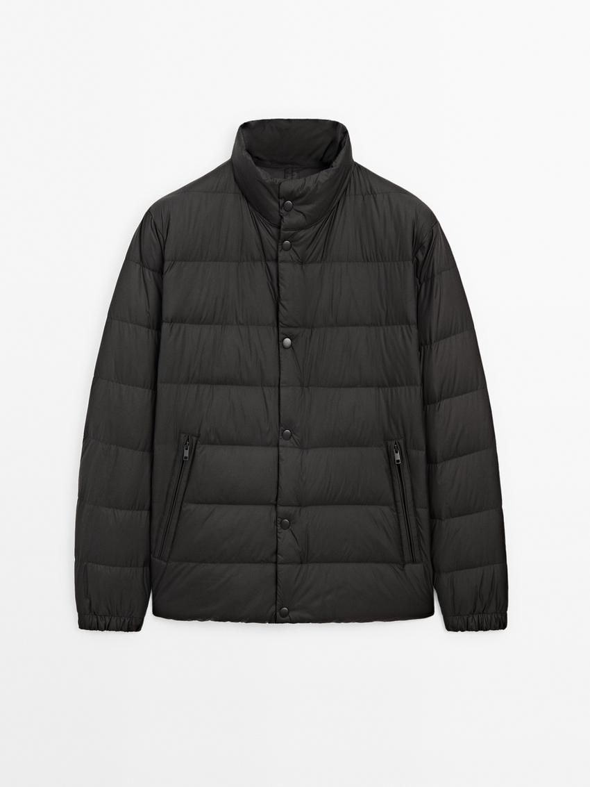 Massimo Dutti Lightweight Down Men Puffer Jacket Black | US-KV3549087