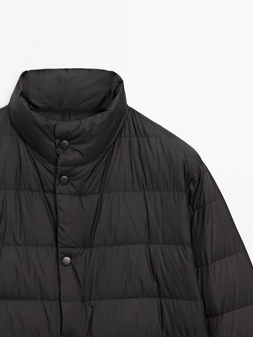 Massimo Dutti Lightweight Down Men Puffer Jacket Black | US-KV3549087