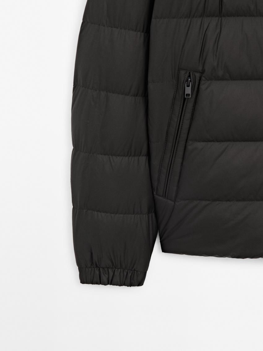Massimo Dutti Lightweight Down Men Puffer Jacket Black | US-KV3549087