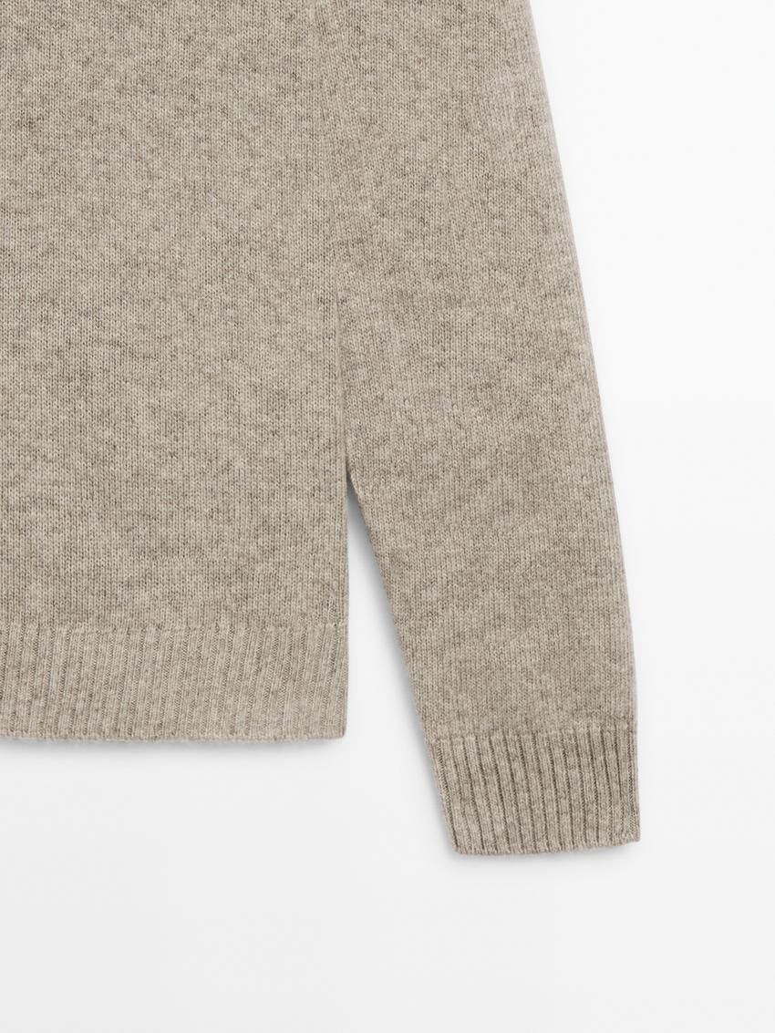 Massimo Dutti Lightweight Knit Polo Collar Men Sweater Brown Beige | US-MD5980612