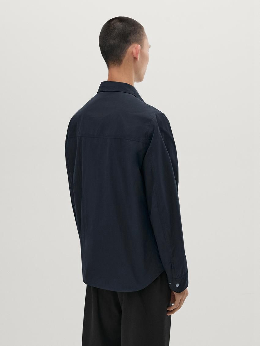 Massimo Dutti Lightweight Waterproof Men Jacket Navy | US-JB6821579
