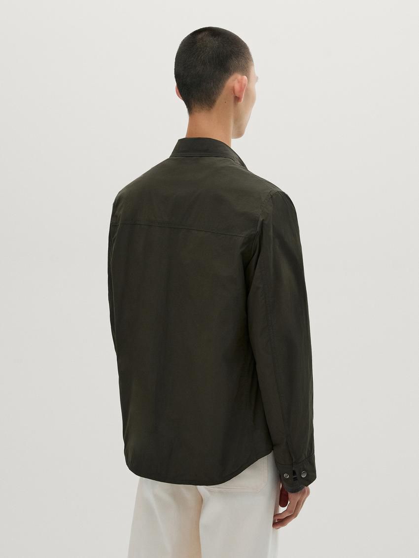 Massimo Dutti Lightweight Waterproof Men Jacket Dark Green | US-GE0796154