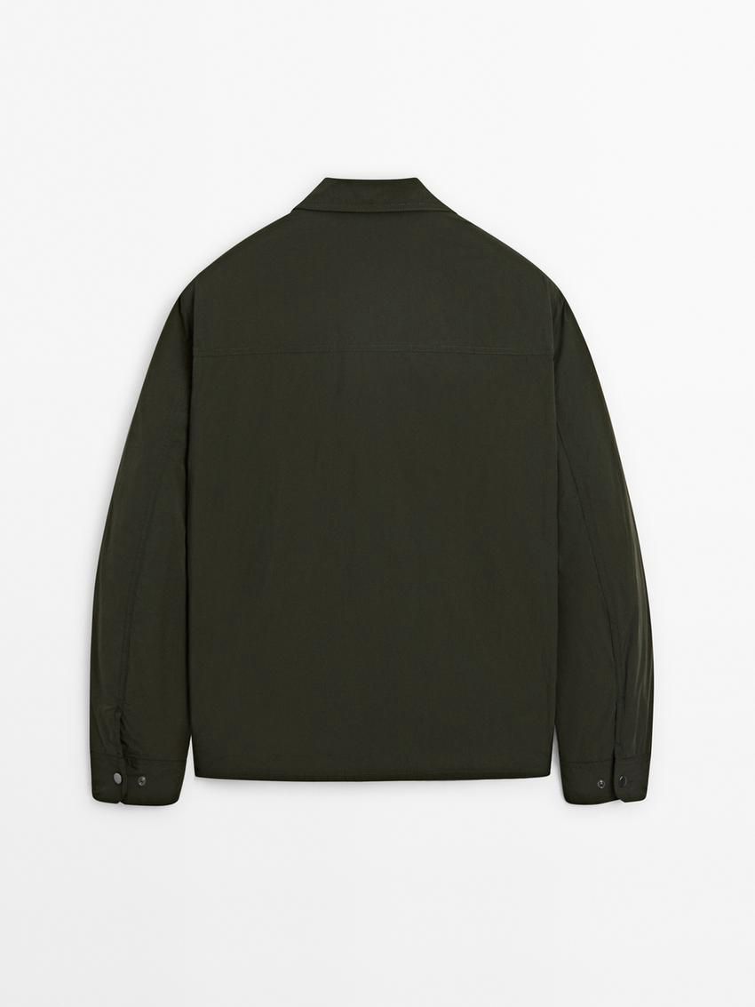 Massimo Dutti Lightweight Waterproof Men Jacket Dark Green | US-GE0796154