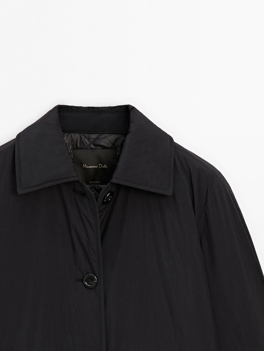 Massimo Dutti Lightweight With Flap Pockets Women Puffer Jacket Black | US-JO2085394