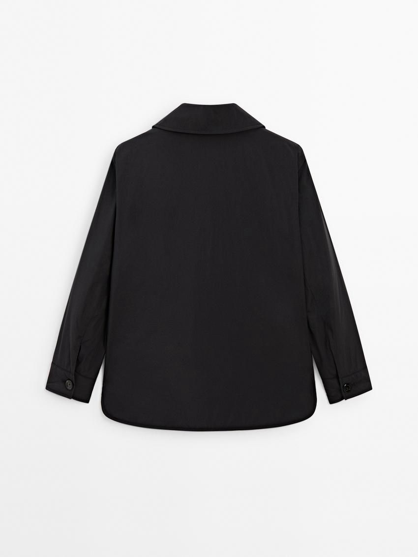 Massimo Dutti Lightweight With Flap Pockets Women Puffer Jacket Black | US-JO2085394
