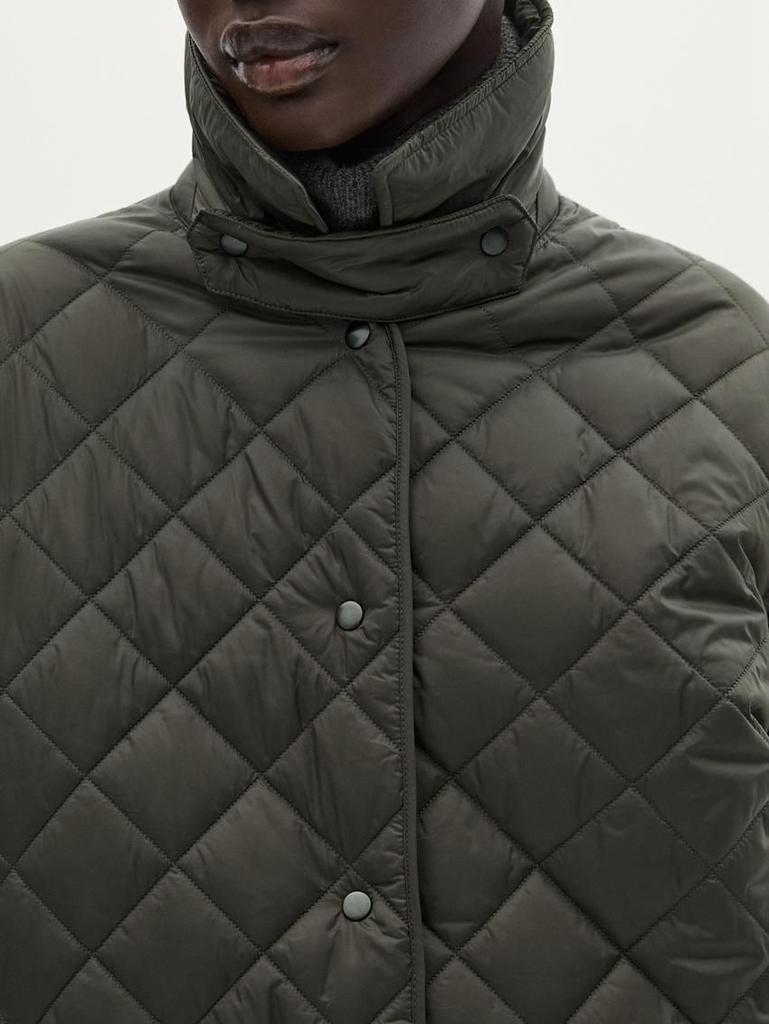 Massimo Dutti Lightweight With Snap Buttons Women Quilted Jacket Dark Khaki | US-IS9427801