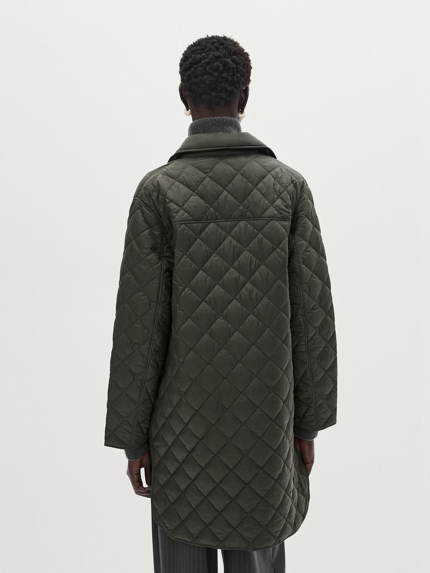 Massimo Dutti Lightweight With Snap Buttons Women Quilted Jacket Dark Khaki | US-IS9427801