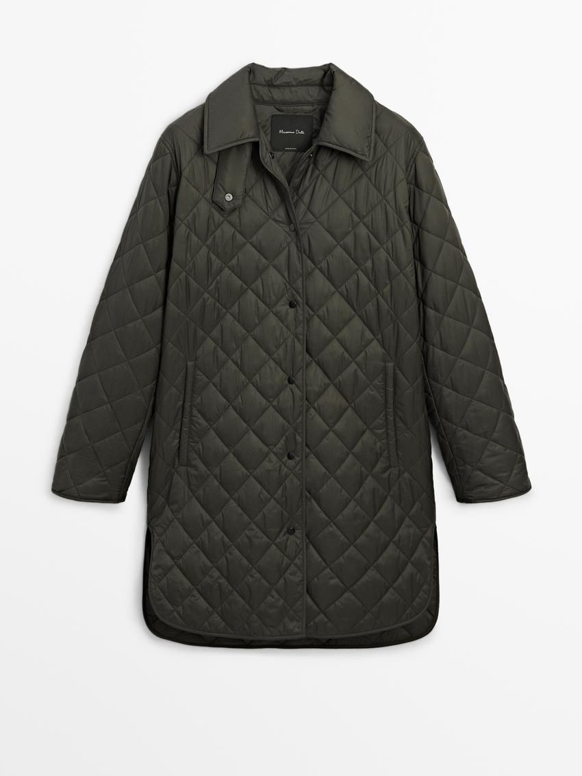 Massimo Dutti Lightweight With Snap Buttons Women Quilted Jacket Dark Khaki | US-IS9427801