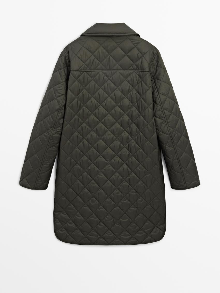 Massimo Dutti Lightweight With Snap Buttons Women Quilted Jacket Dark Khaki | US-IS9427801