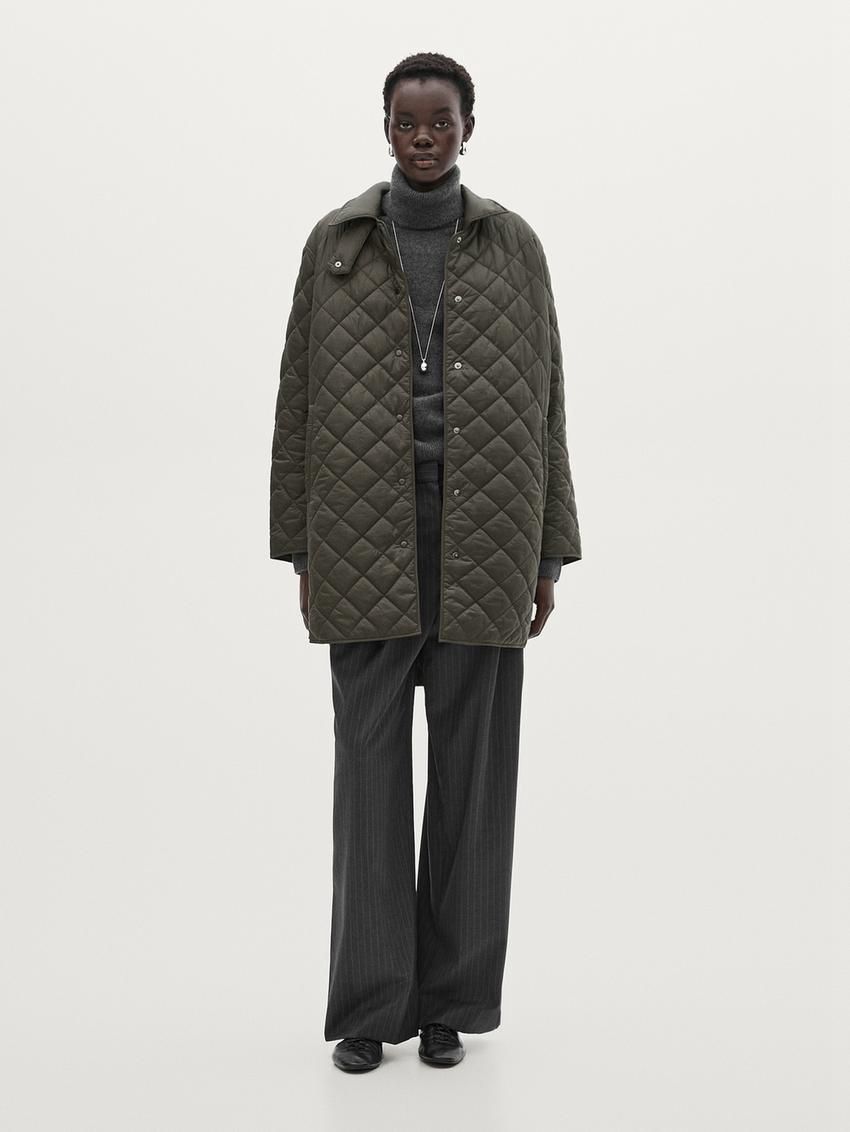 Massimo Dutti Lightweight With Snap Buttons Women Quilted Jacket Dark Khaki | US-IS9427801