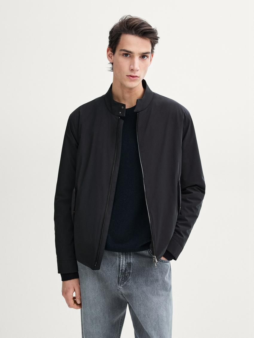 Massimo Dutti Lightweight With Zip Fastening Men Jacket Navy | US-HX1657803