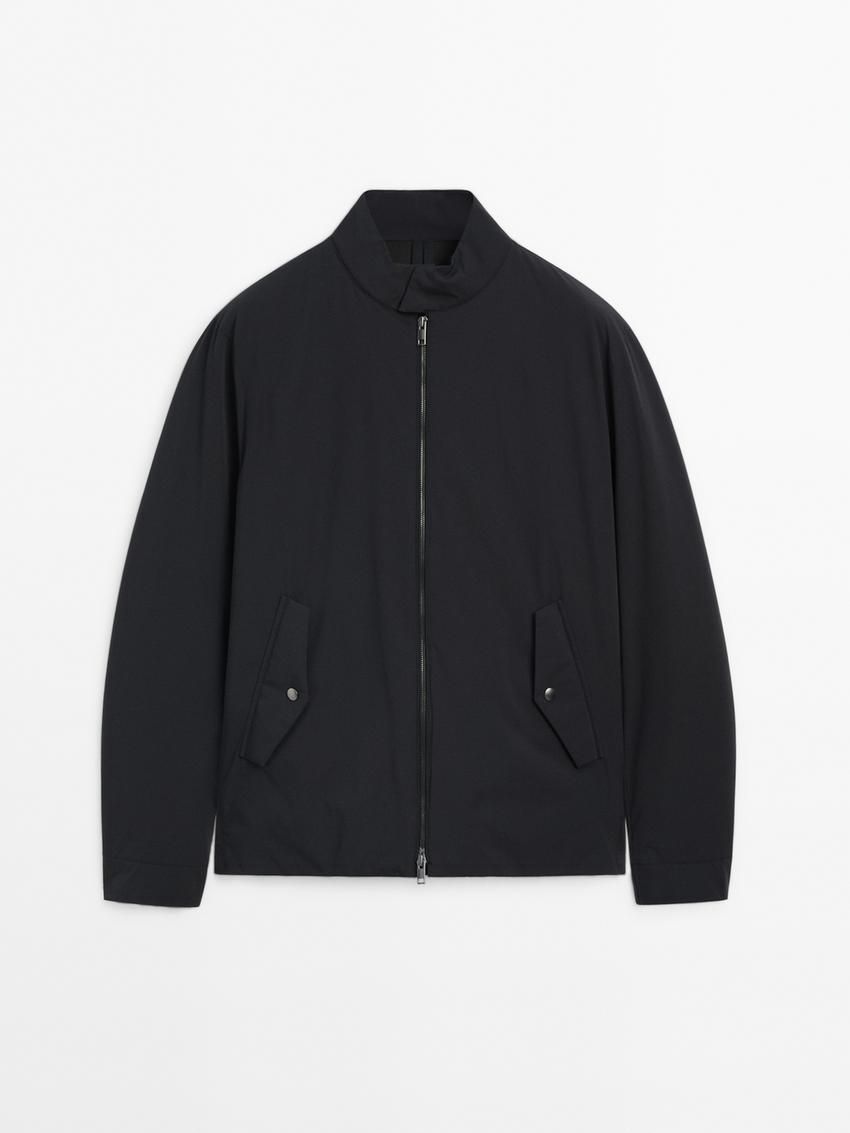 Massimo Dutti Lightweight With Zip Fastening Men Jacket Navy | US-HX1657803
