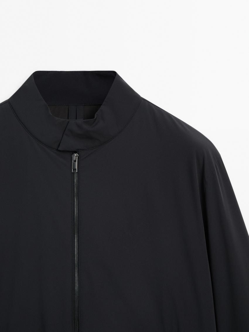 Massimo Dutti Lightweight With Zip Fastening Men Jacket Navy | US-HX1657803