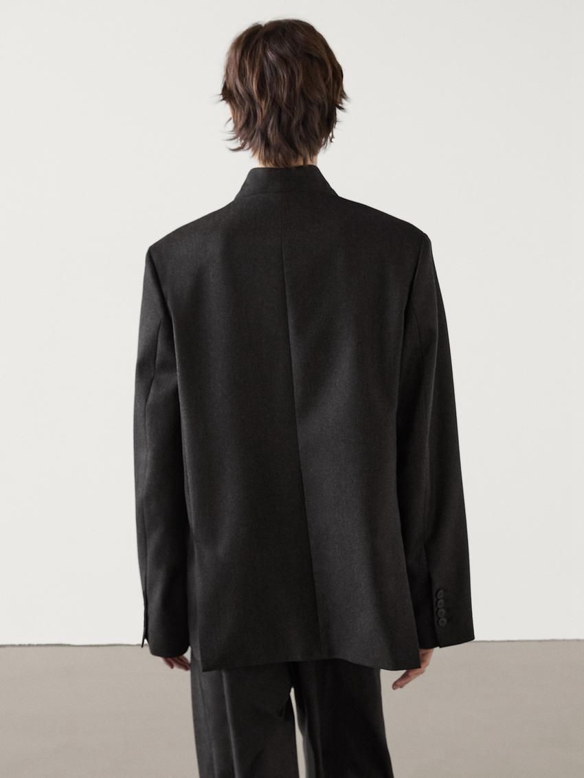 Massimo Dutti Lightweight Wool Women Blazer Black | US-IT9283057