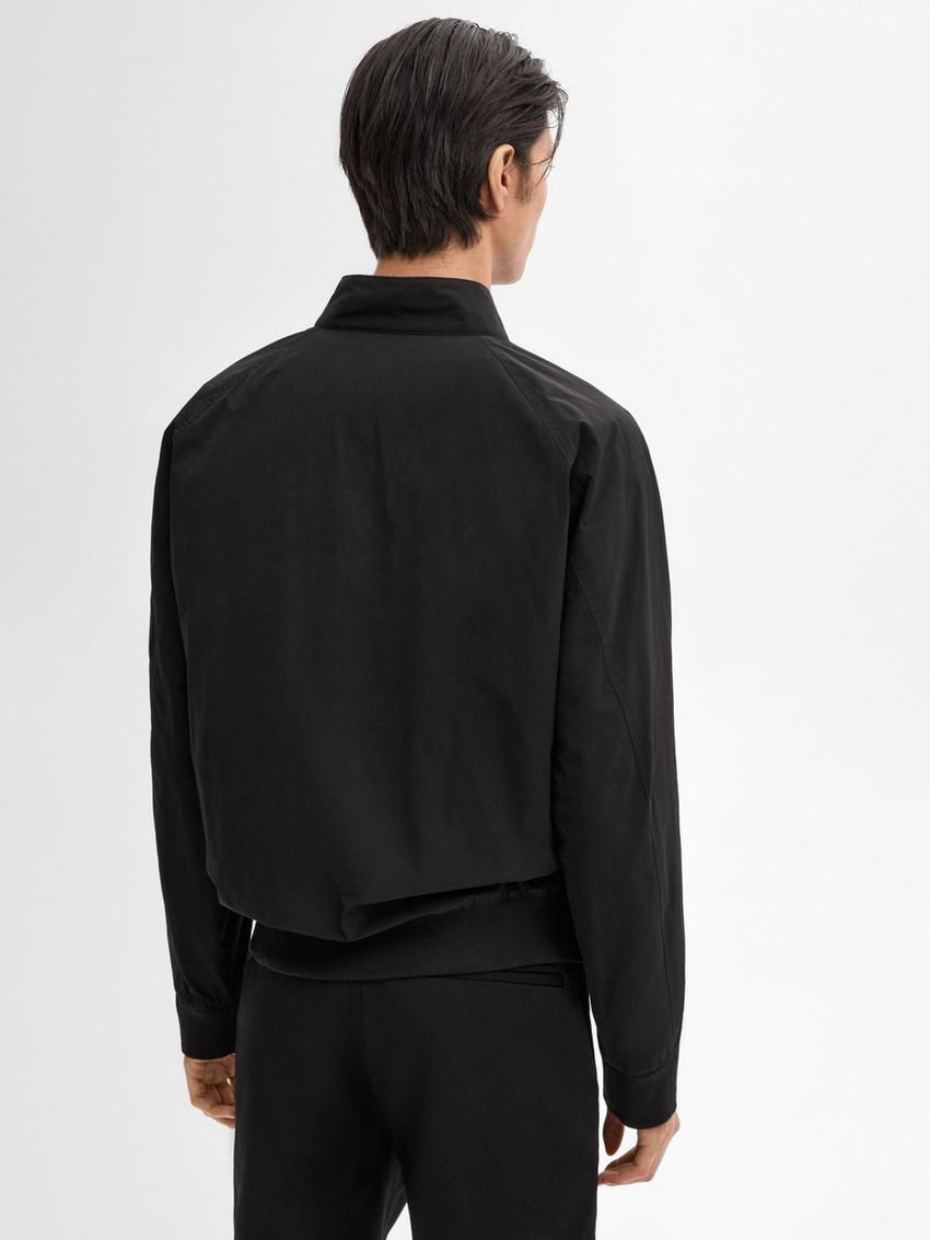 Massimo Dutti Lined Men Bomber Jacket Black | US-GO1963527