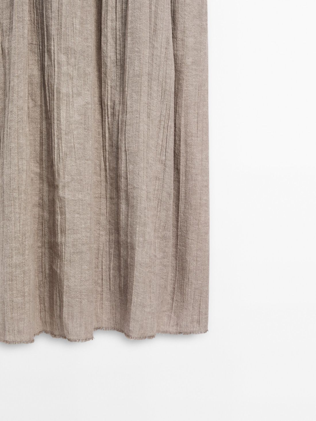 Massimo Dutti Linen And Cotton Blend Waffle-knit Midi Women Dress Beige | US-KY8564921