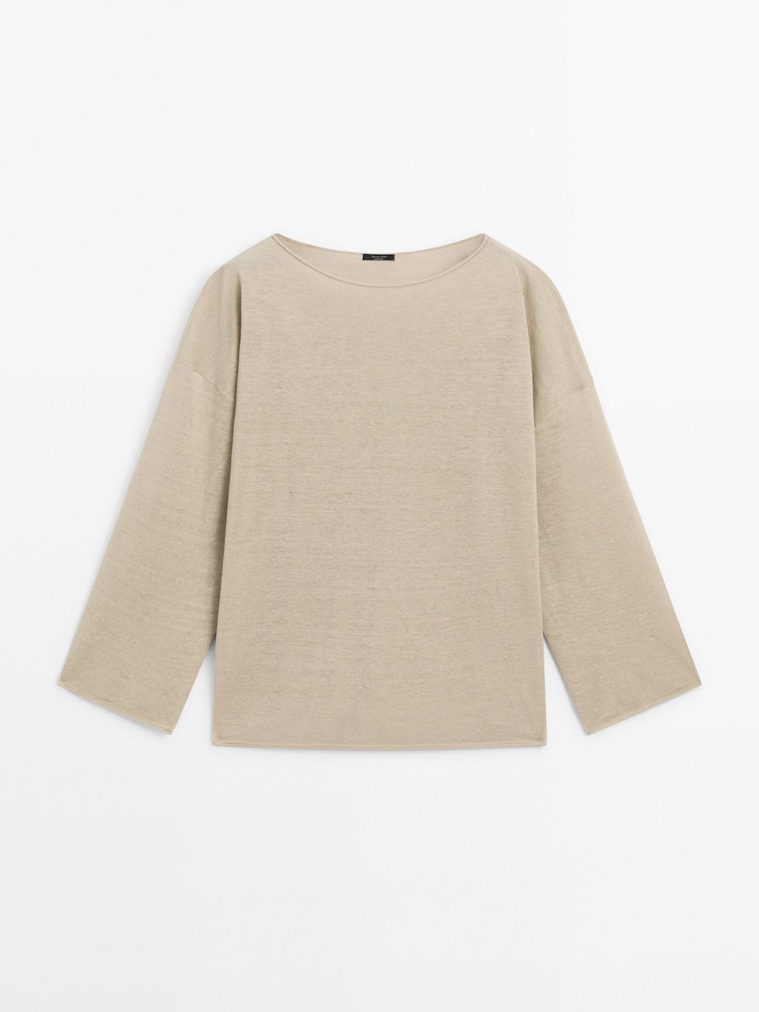 Massimo Dutti Linen Blend Boatneck Women Sweater Beige | US-TQ7821954