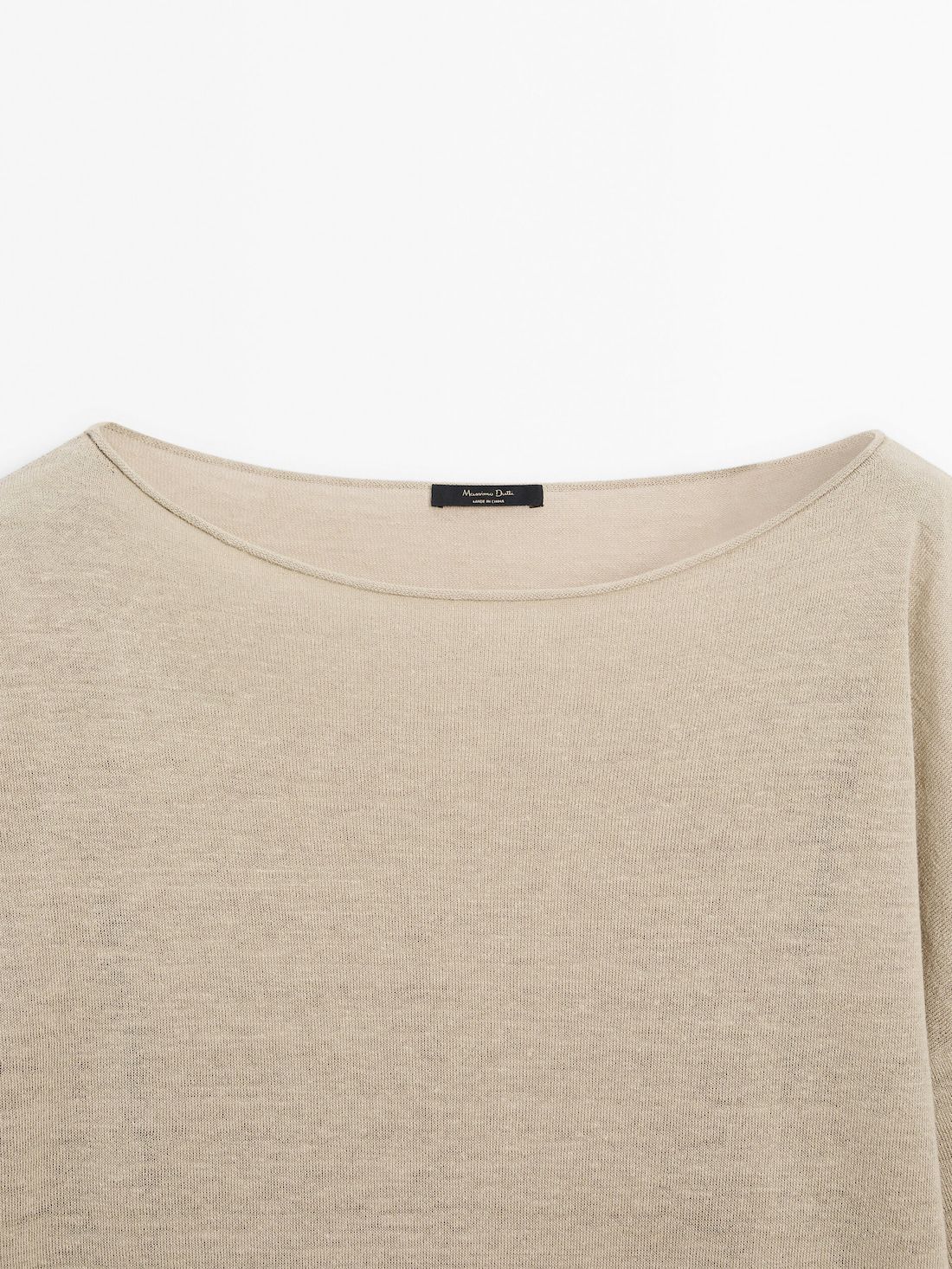 Massimo Dutti Linen Blend Boatneck Women Sweater Beige | US-TQ7821954