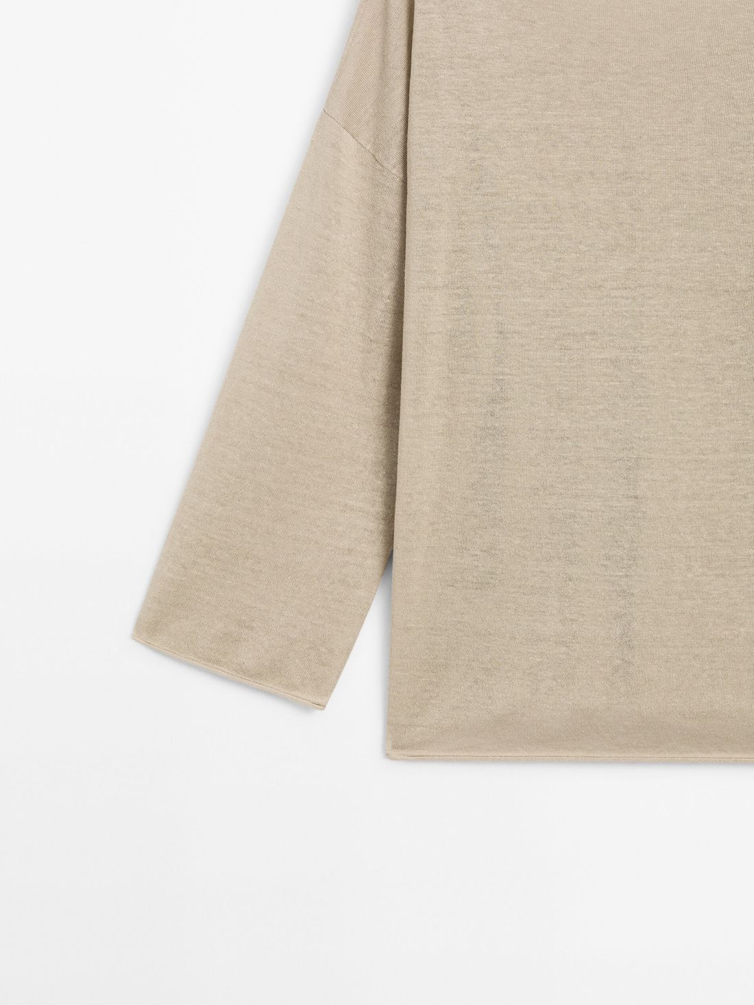 Massimo Dutti Linen Blend Boatneck Women Sweater Beige | US-TQ7821954