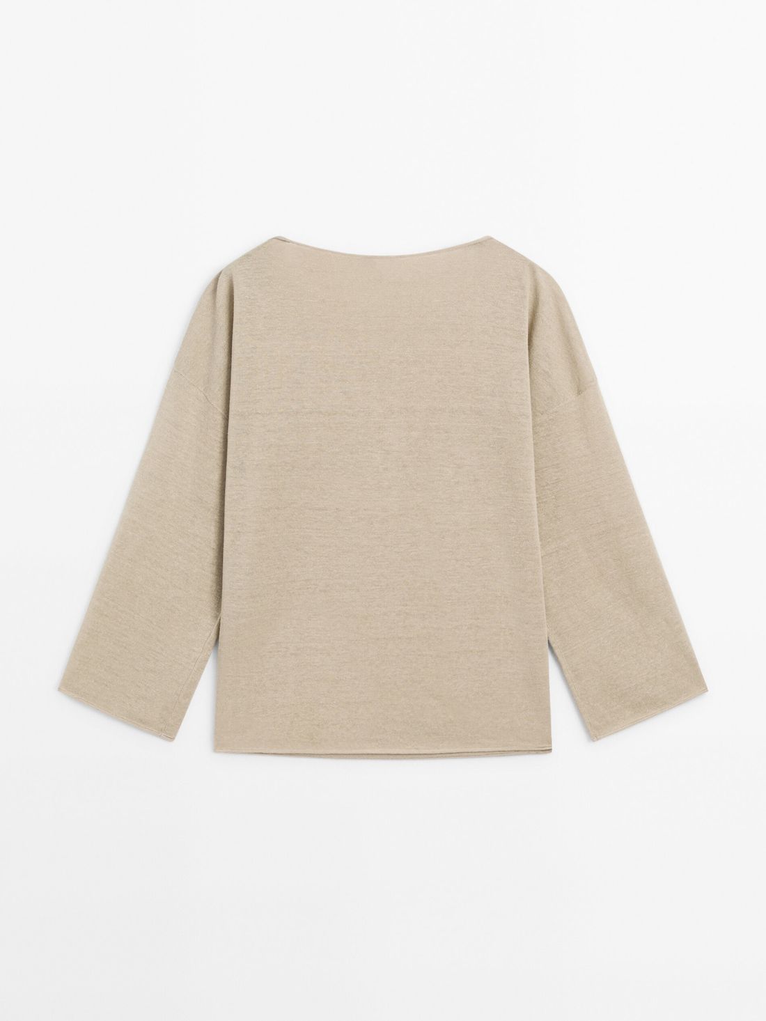 Massimo Dutti Linen Blend Boatneck Women Sweater Beige | US-TQ7821954
