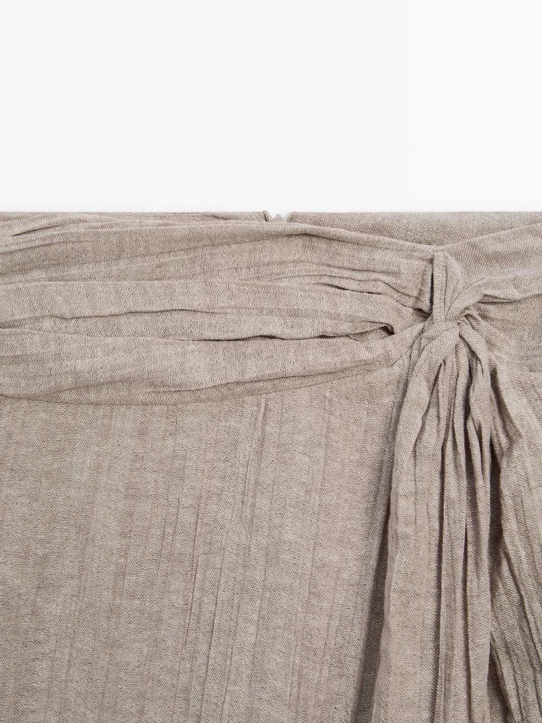 Massimo Dutti Linen Blend Midi With Slit Detail Women Skirts Beige | US-OZ1957064