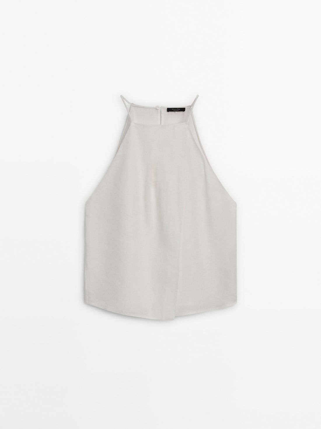 Massimo Dutti Linen Blend Strappy Women Top Cream | US-YO9873214