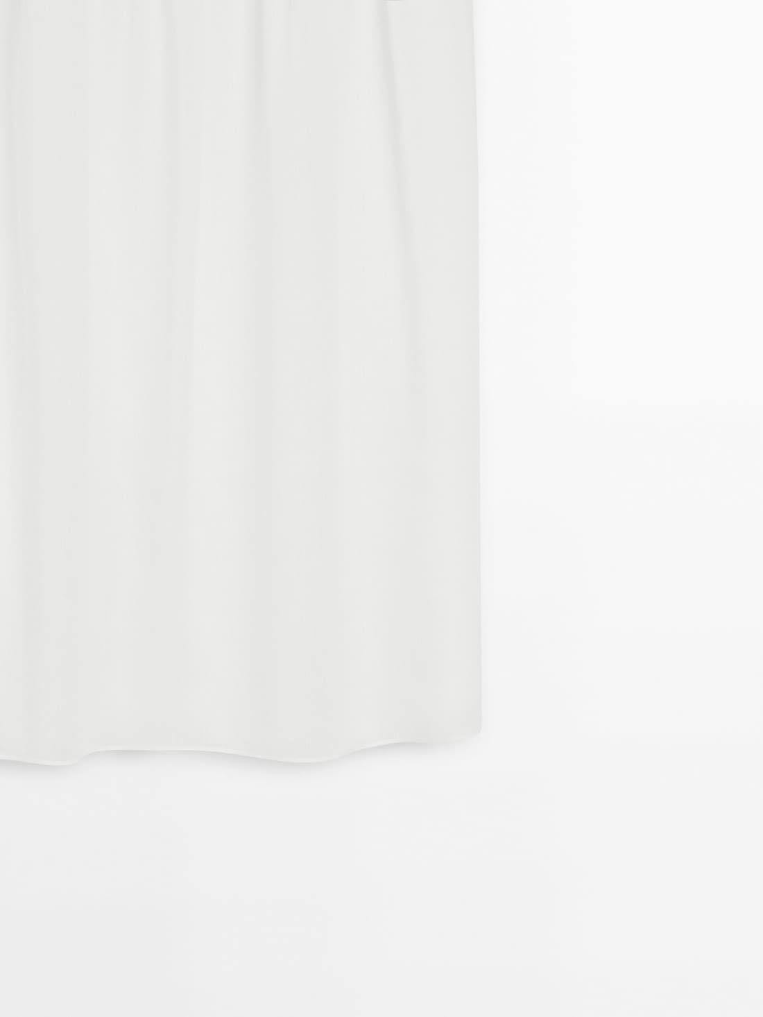 Massimo Dutti Linen Blend With Pleated Details Women Skirts White | US-RZ0286345