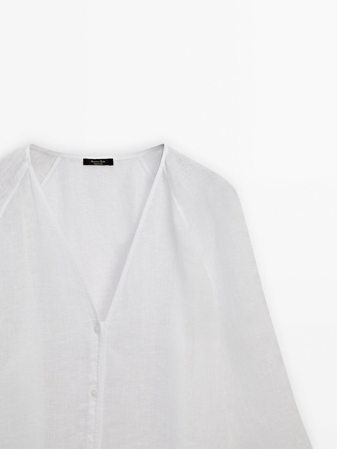 Massimo Dutti Linen Maxi Oversize Women Blouse White | US-UI3617029