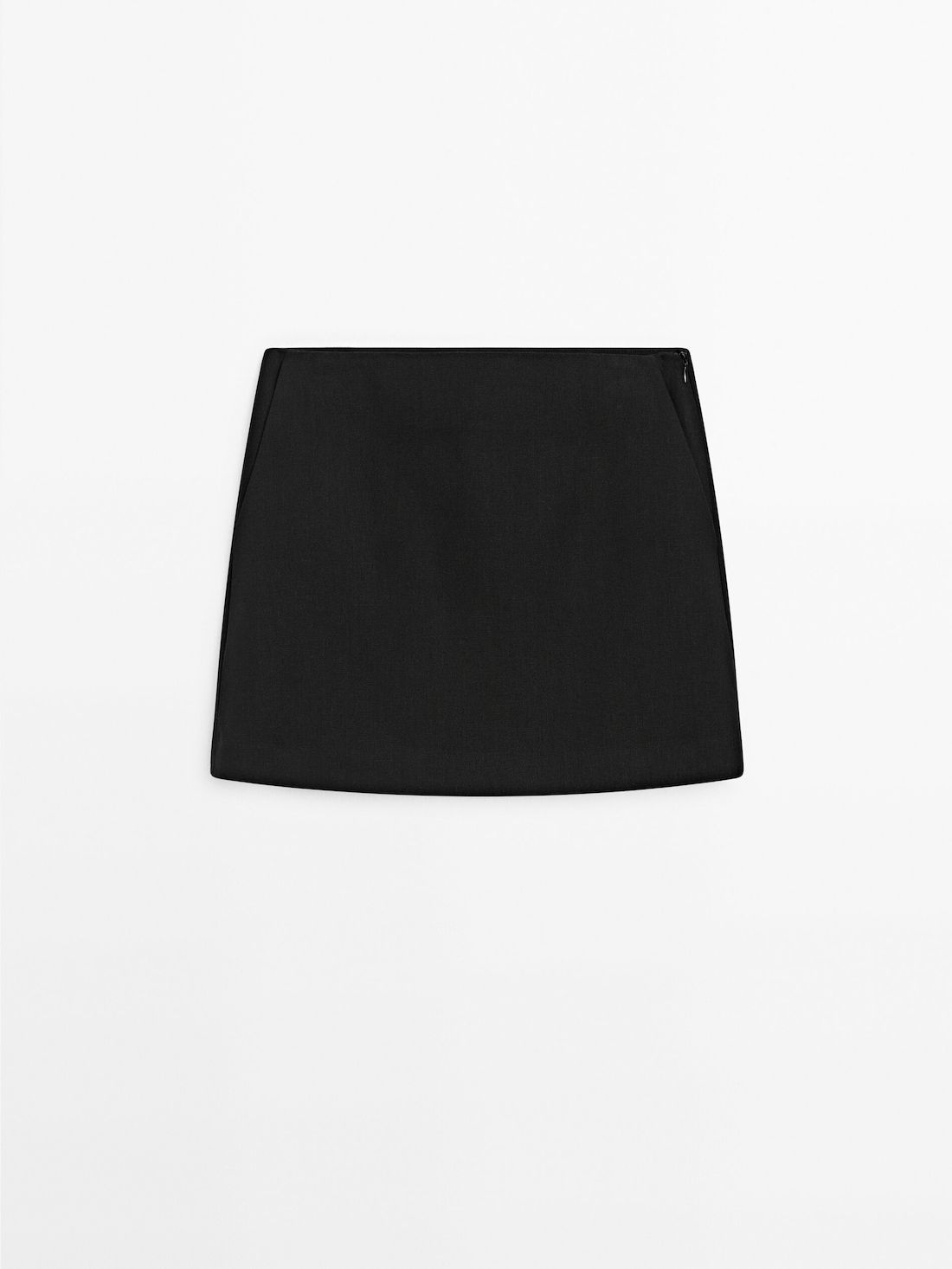 Massimo Dutti Linen Mini With Pockets Women Skirts Black | US-YL7804319