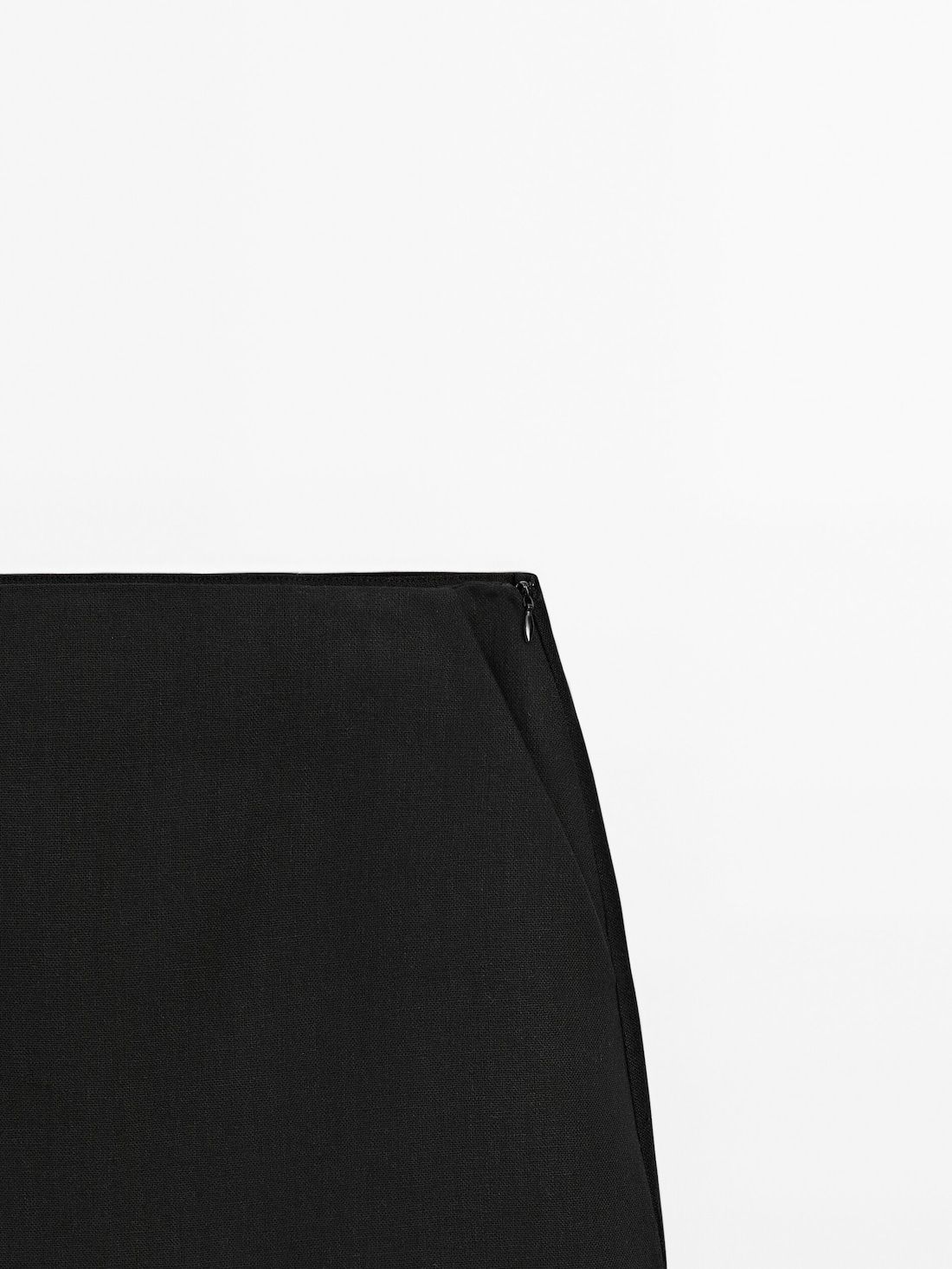 Massimo Dutti Linen Mini With Pockets Women Skirts Black | US-YL7804319