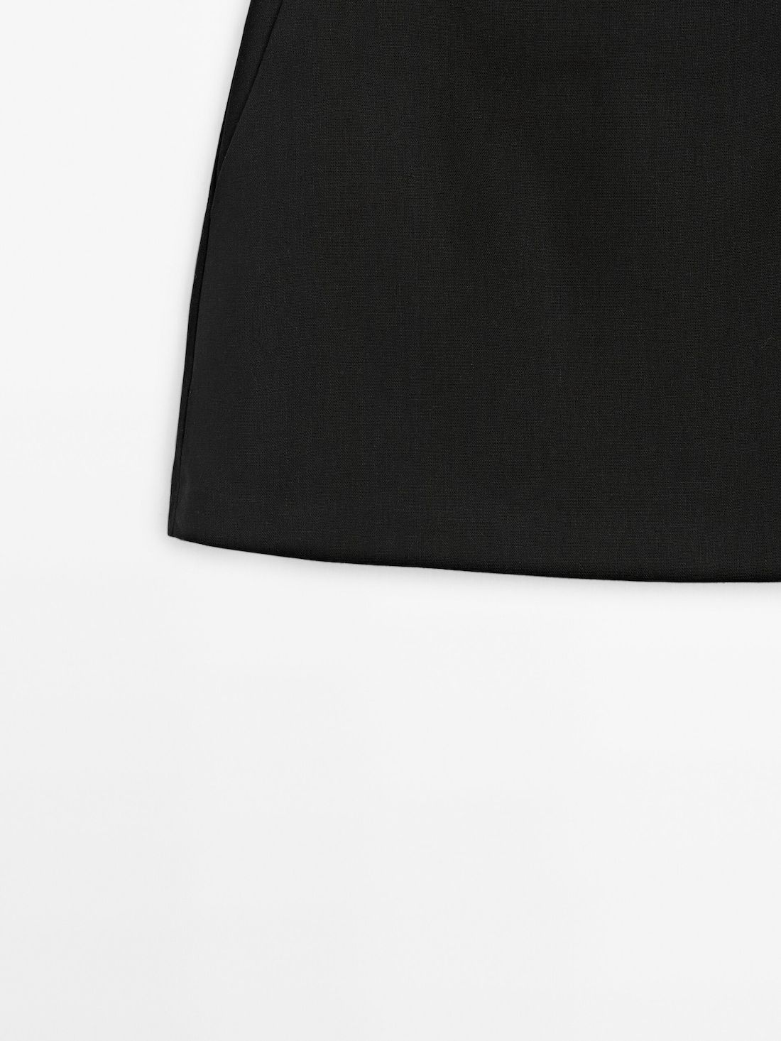 Massimo Dutti Linen Mini With Pockets Women Skirts Black | US-YL7804319