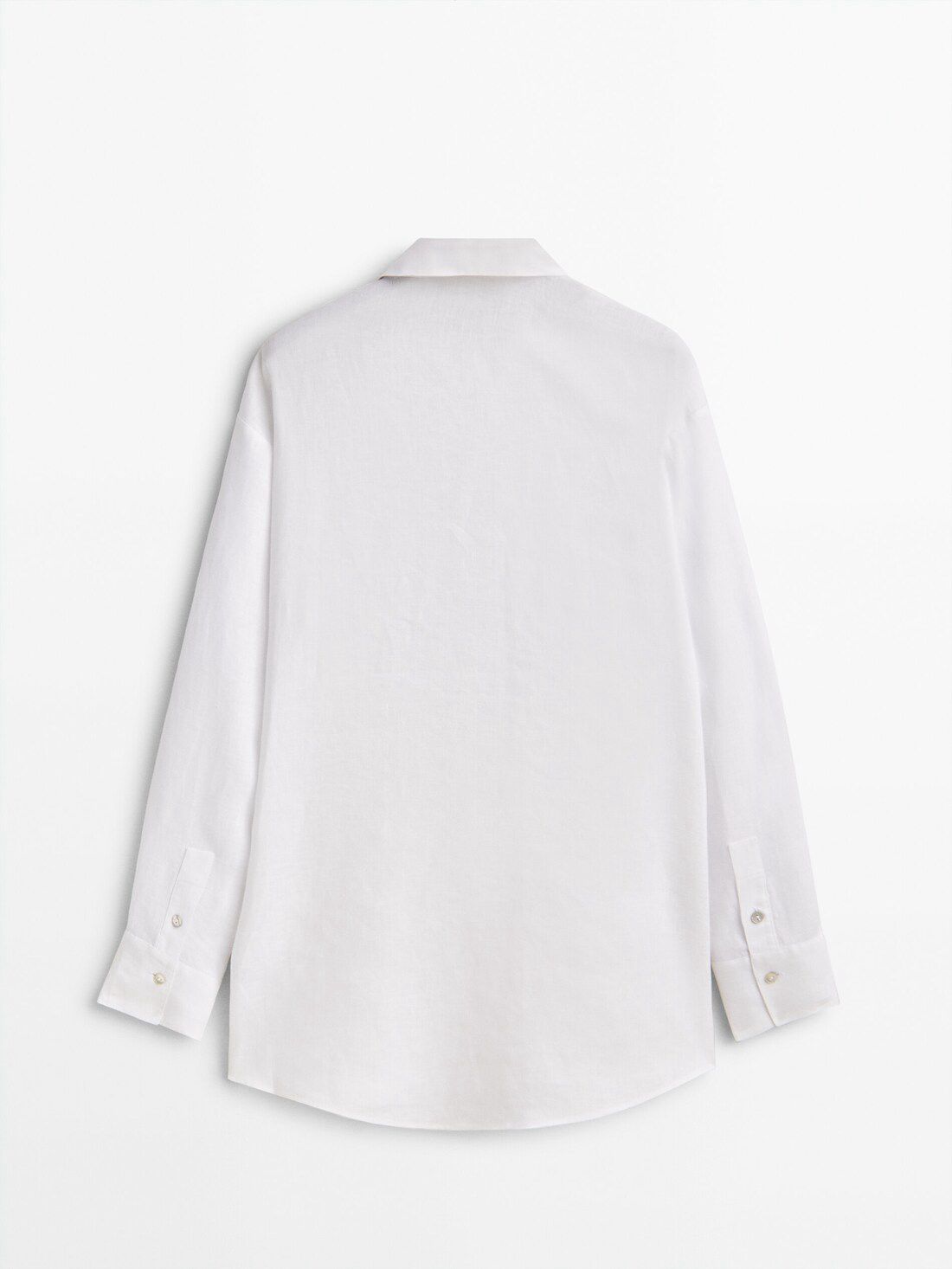 Massimo Dutti Linen Oversize Women Blouse White | US-EK9608257