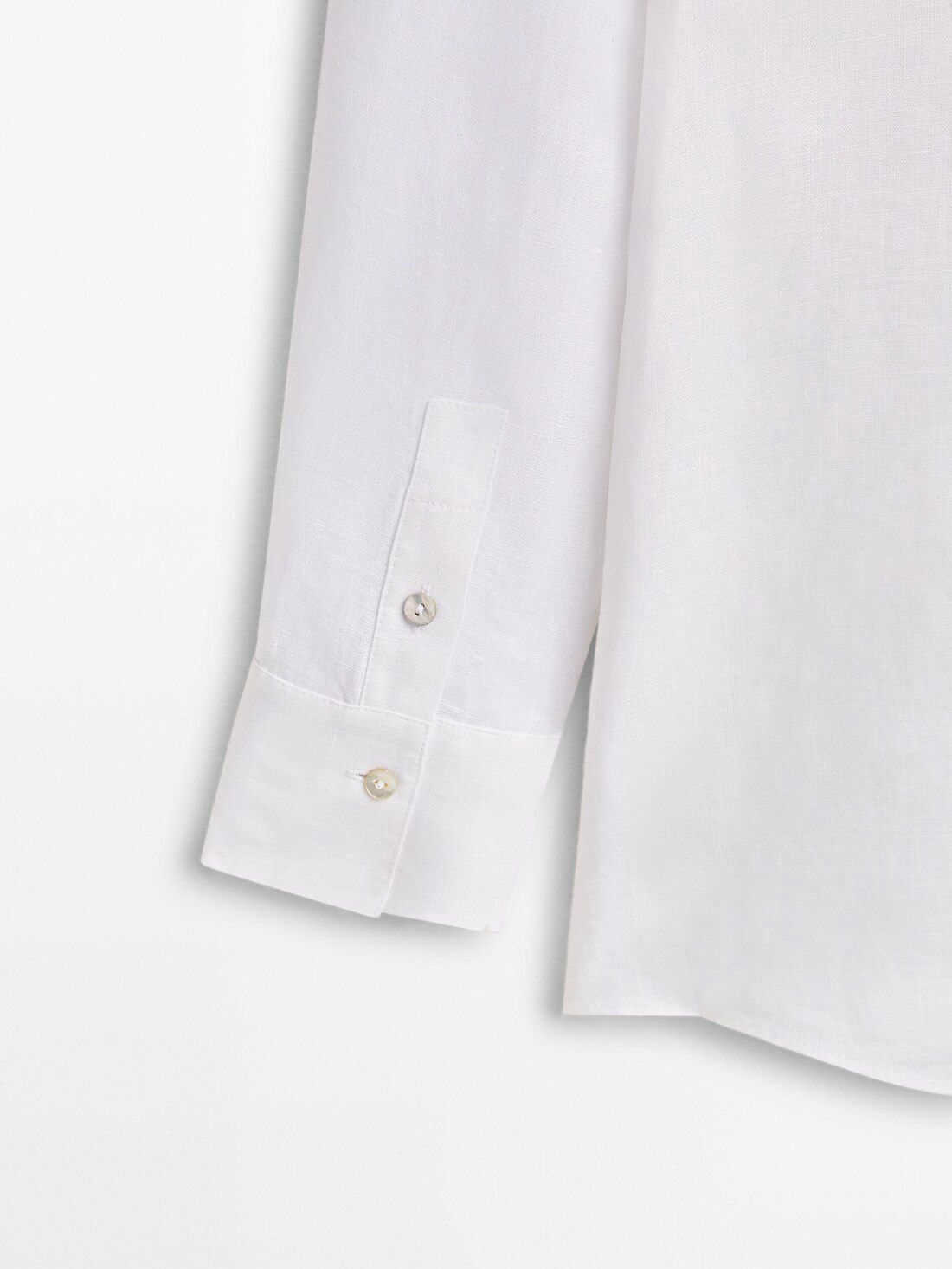 Massimo Dutti Linen Oversize Women Blouse White | US-EK9608257