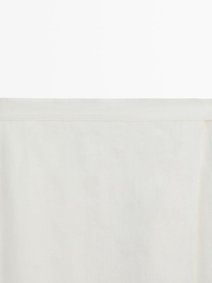 Massimo Dutti Linen Pareo With Fringe Detail Women Skirts White | US-PK4079163