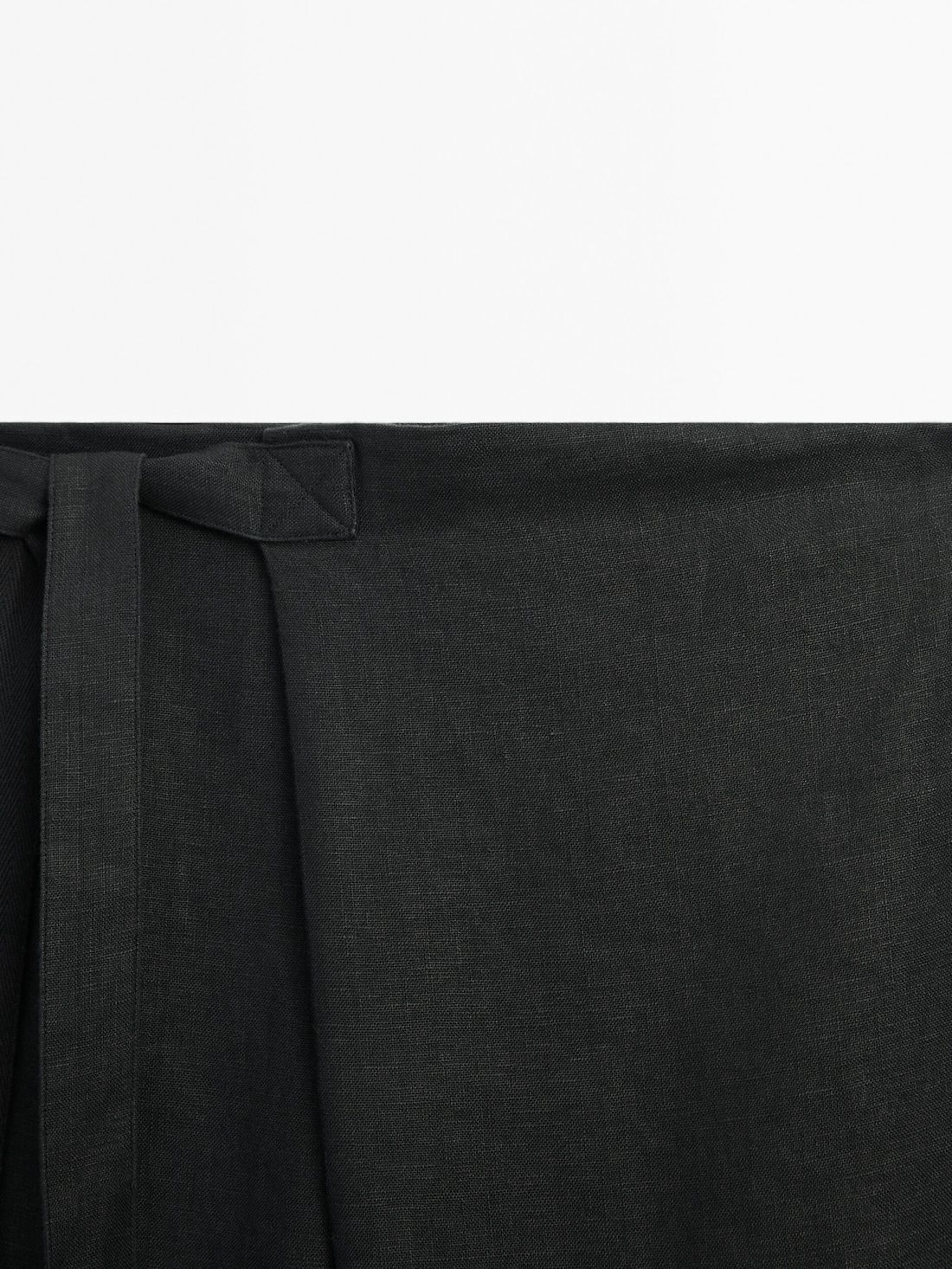 Massimo Dutti Linen Pareo Women Skirts Black | US-YG2756390