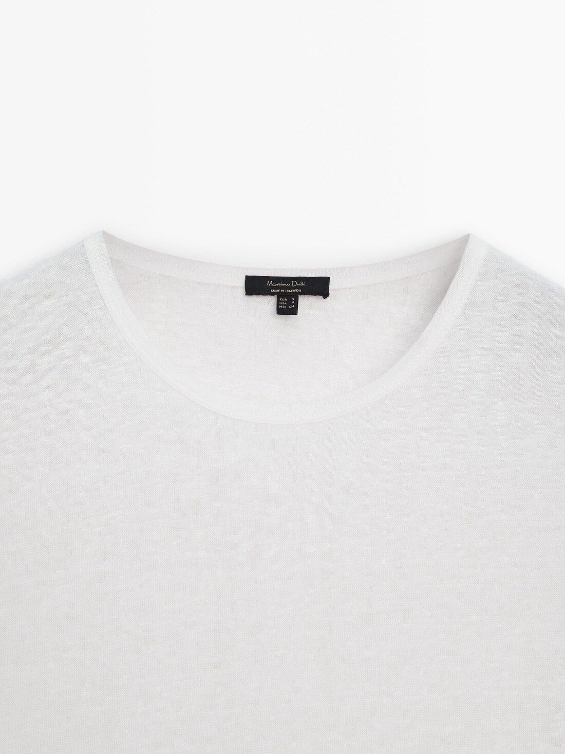 Massimo Dutti Linen Short Sleeve Women T-Shirt White | US-KI8047156
