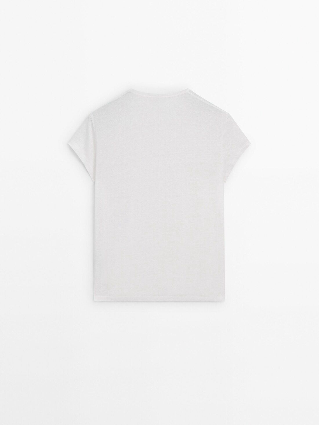 Massimo Dutti Linen Short Sleeve Women T-Shirt White | US-KI8047156