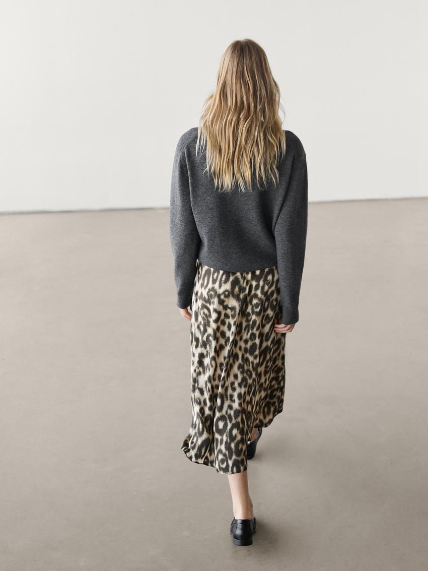 Massimo Dutti Long Animal Print Co-ord Women Skirts Leopard | US-ON6738125