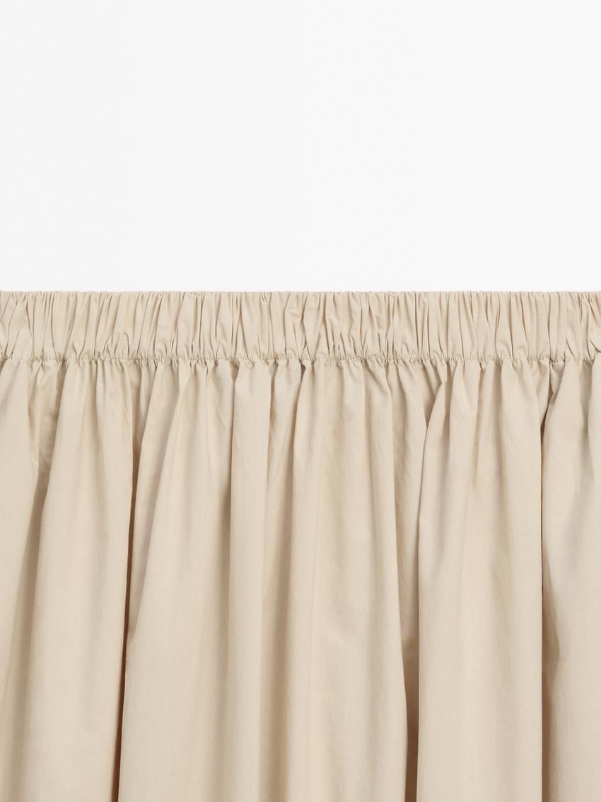 Massimo Dutti Long Cotton Flared Maxi Women Skirts Cream | US-SW8741629