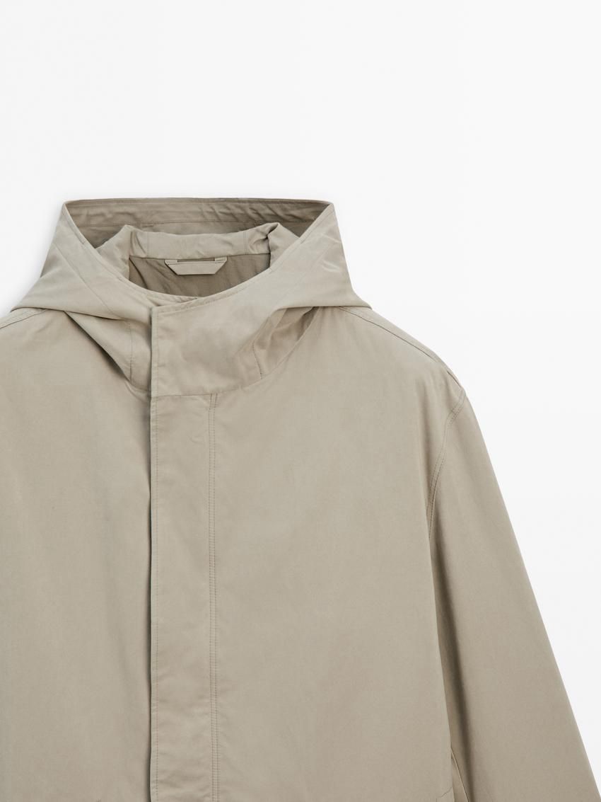Massimo Dutti Long Cotton Quilted Men Parka Cream | US-IE5603791