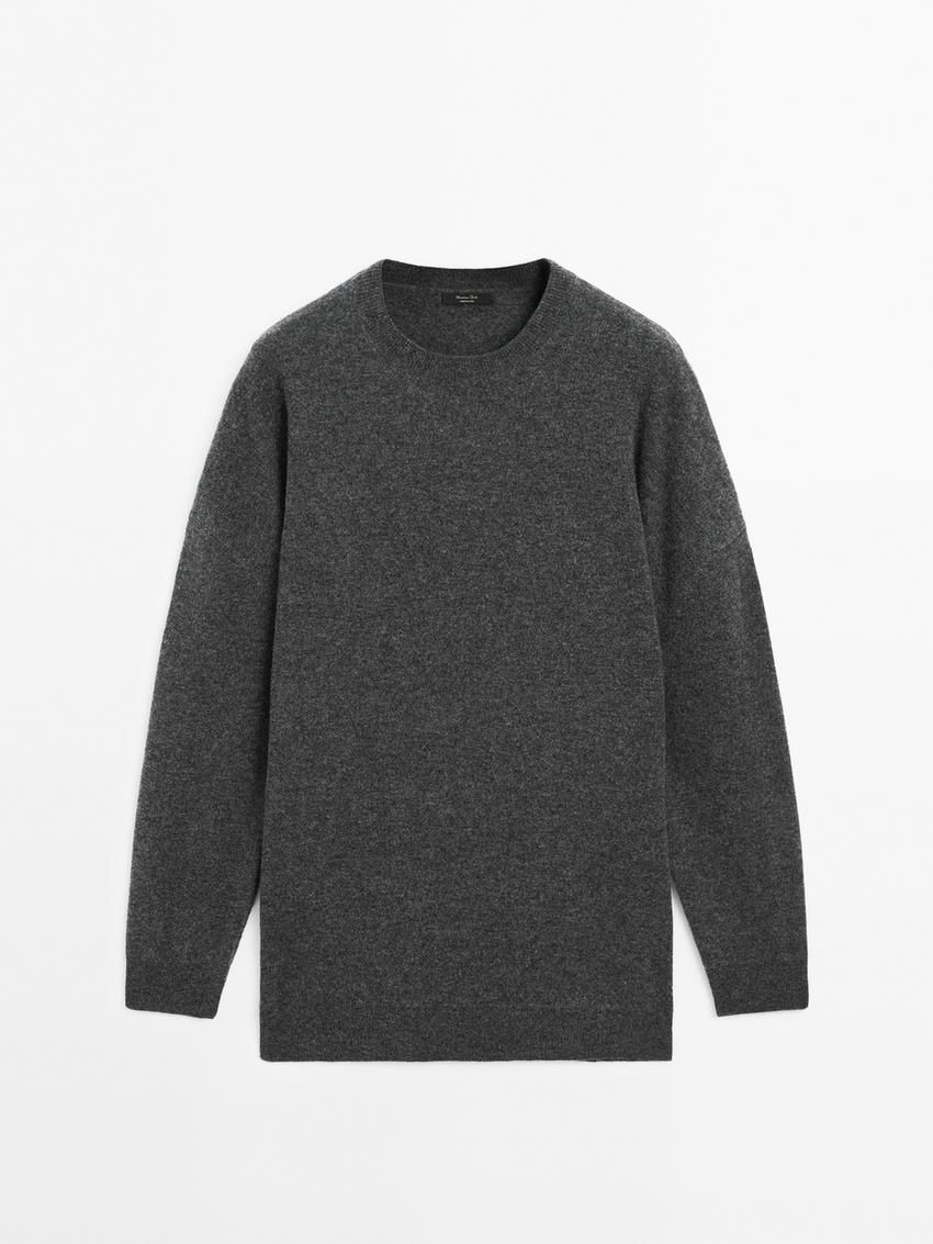 Massimo Dutti Long Crew Neck Women Sweater Dark Grey | US-DX2716985